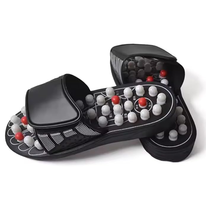 Drpshippr acupressure slippers with magnetic points for full body massage and health wellness, featuring textured soles for stimulation.