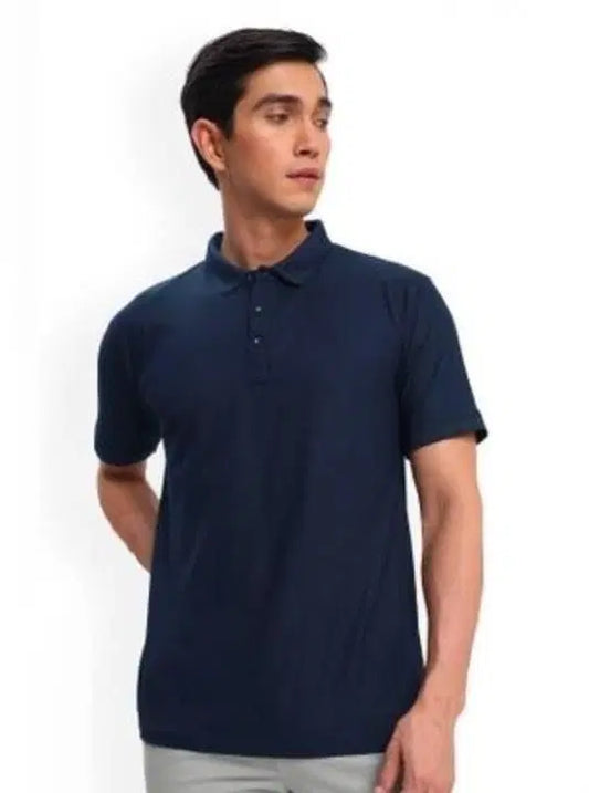 Set of three 1238 men's poly cotton solid half-sleeve polo T-shirts, casual and comfortable men's T-shirts for everyday wear.