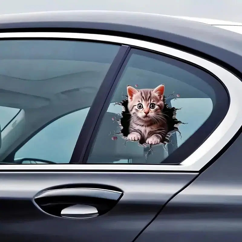 Durable 1238 cat pattern car sticker featuring a playful feline design for automotive decoration.