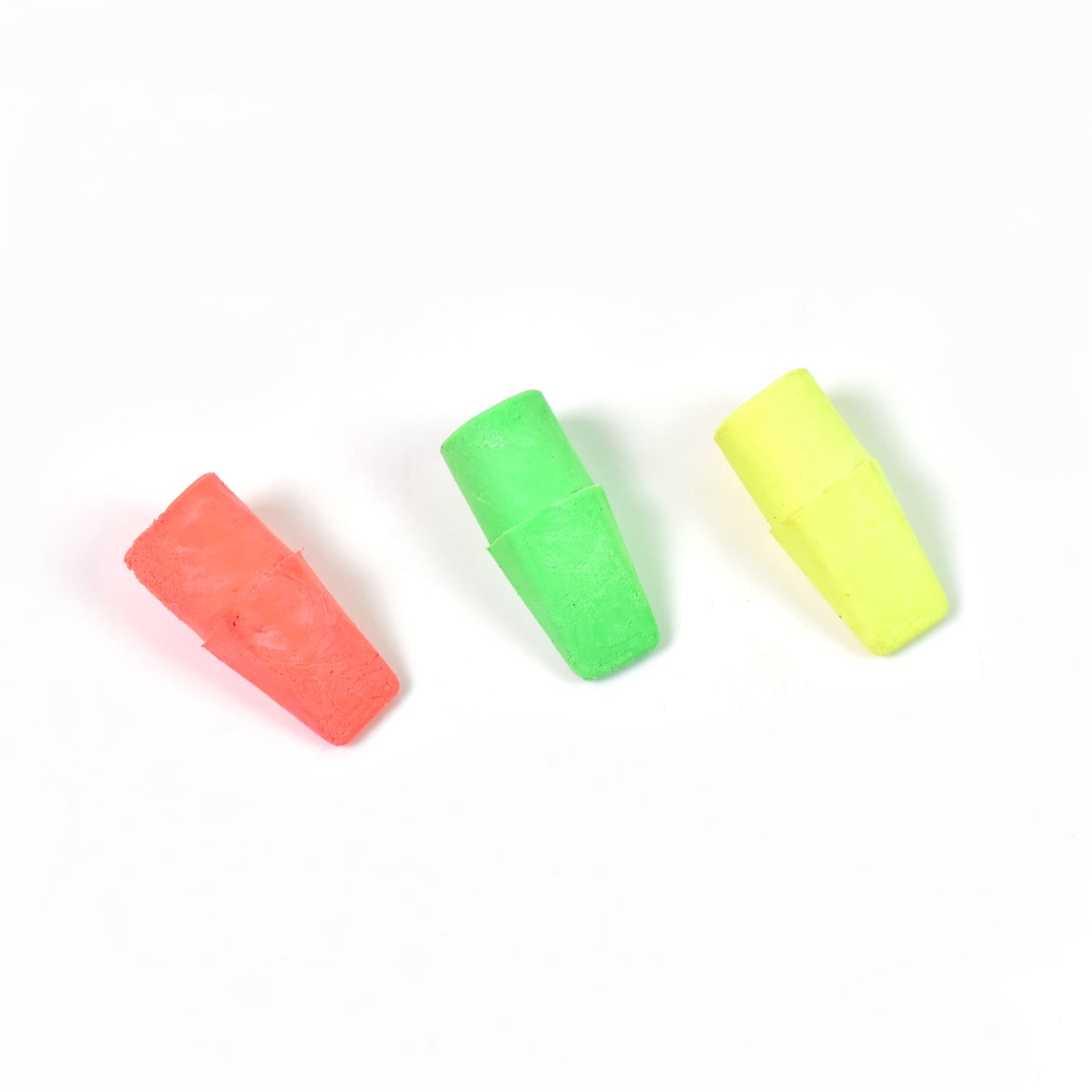 Wukusy pencil top eraser with colorful mixed design, ideal for school and office use, featuring flexible rubber material.