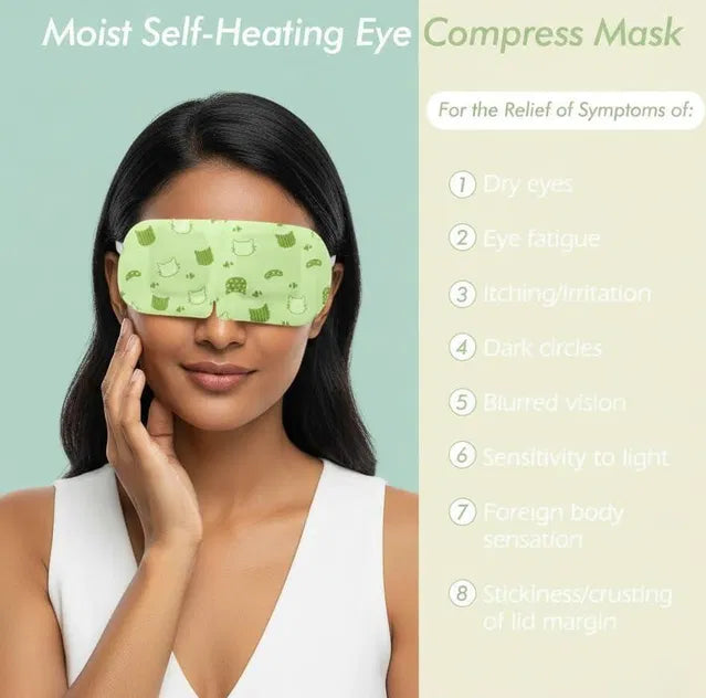 Pack of 2 13162 steam eye masks, soothing and warm eye masks for relaxation, shown laid out on a soft surface.