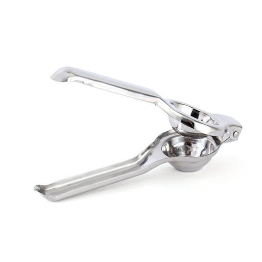 Wukusy stainless steel lemon squeezer kitchen tool with handles for easy juicing and citrus extraction.