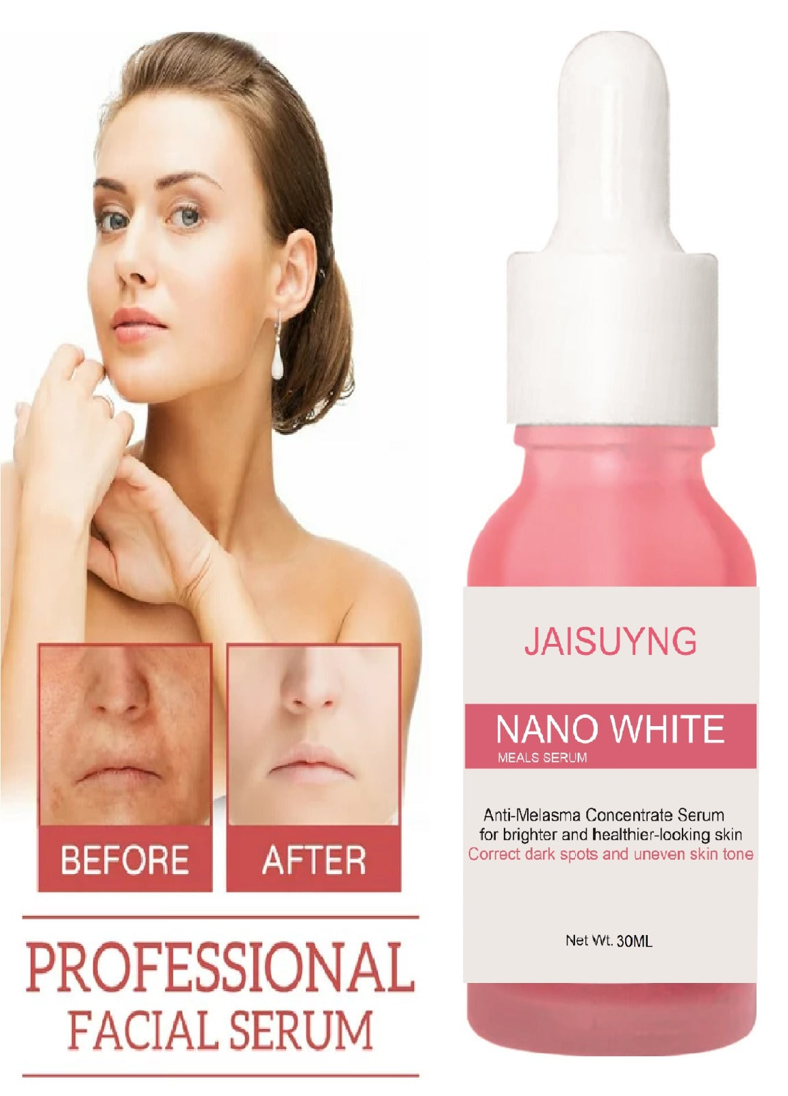 Jaisuyng Nano White stretch marks and scar cream from 1361 brand, in a 1-pack tube with white packaging and product details.