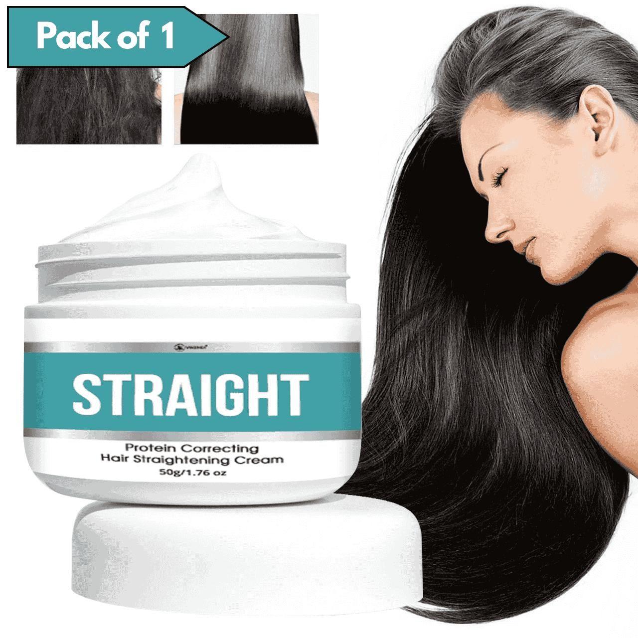 14235 Straight Hair Straightener Cream in a multicolor tube, designed for smooth, sleek hair styling.