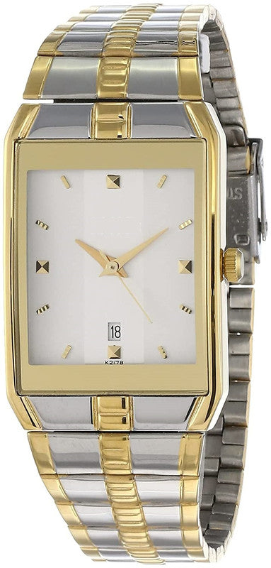 Men's analog watch with a round dial and classic design, featuring a metal band and minimalist face by brand 14358.