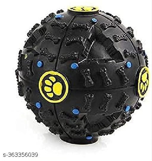 Black chew rubber ball for pets, designed for play and exercise, from the 15929 pet beds collection.