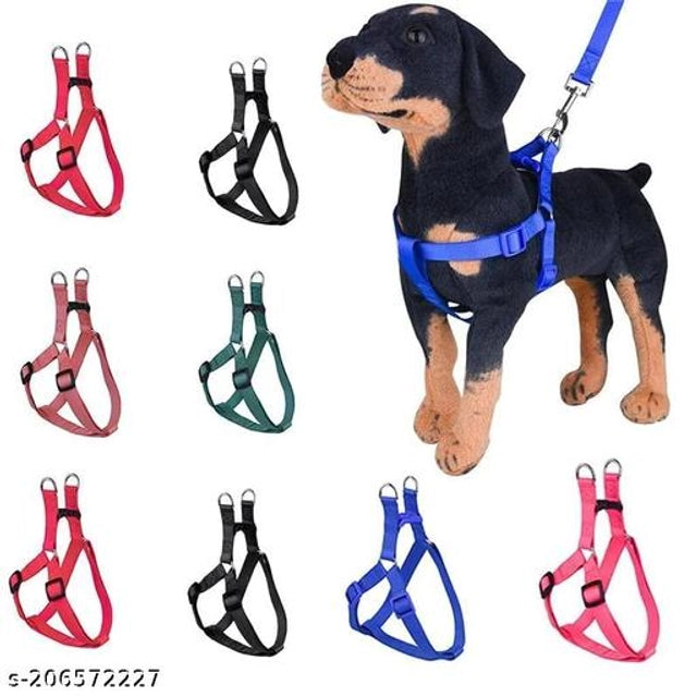 Multicolor fabric dog body harness, 0.5 inches wide, designed for pet safety and comfort in a single-pack.