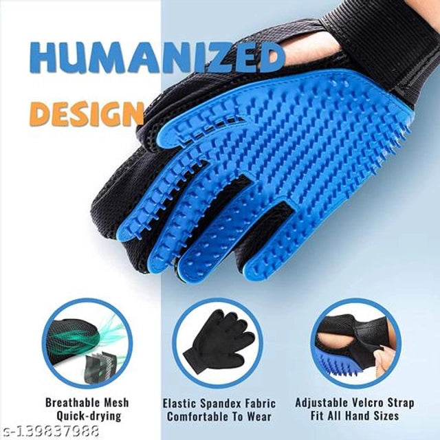 Multicolor Five Finger Pet Hair Remover Deshedding Gloves for effective pet hair removal and grooming.