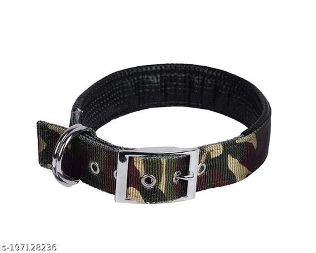 Multicolor nylon padded collar neck belt for dogs, 0.15 inches thick, designed for pet comfort and adjustment.