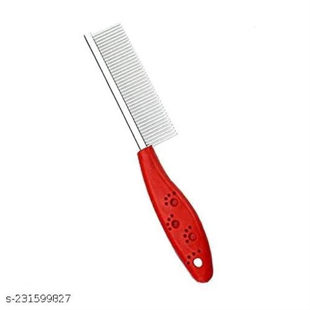 Multicolor stainless steel pet comb for grooming, designed for pets, featuring a durable, ergonomic handle for easy brushing.
