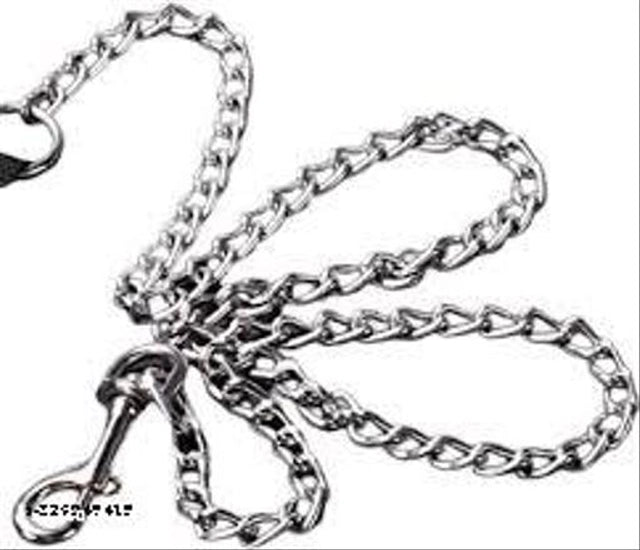 Multicolor metal dog collar chain, size 4, 18 inches, designed for pets, with a sturdy and stylish appearance.