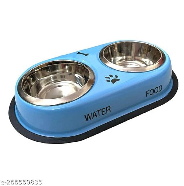 Multicolor stainless steel pet feeding bowls for small pets, designed for durability and easy cleaning, ideal for pet beds.