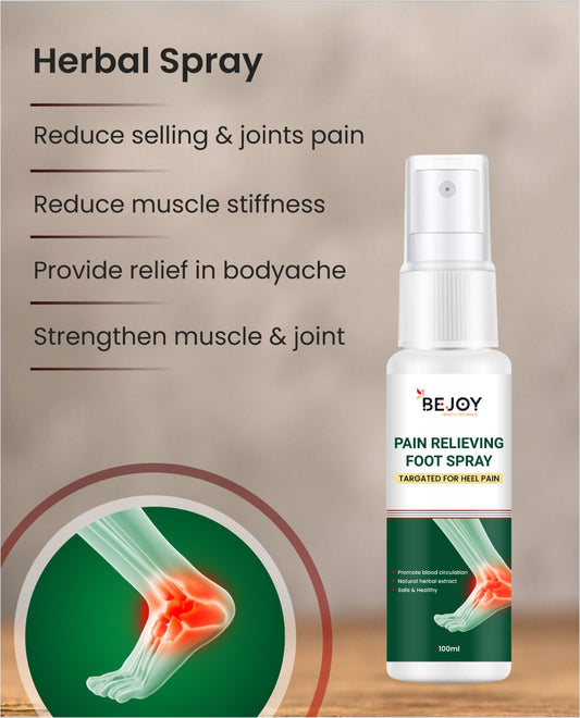 Bejoy Fresh Foot Deodorant and Foot Spray in a spray bottle, designed to eliminate foot odor and keep feet fresh.