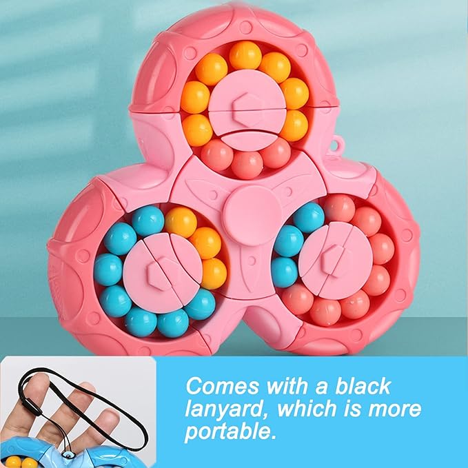 Multicolor Magic Bean Brain Teaser Finger Spinner Toy by 16748, a hand spinner for stress relief and anxiety reduction.
