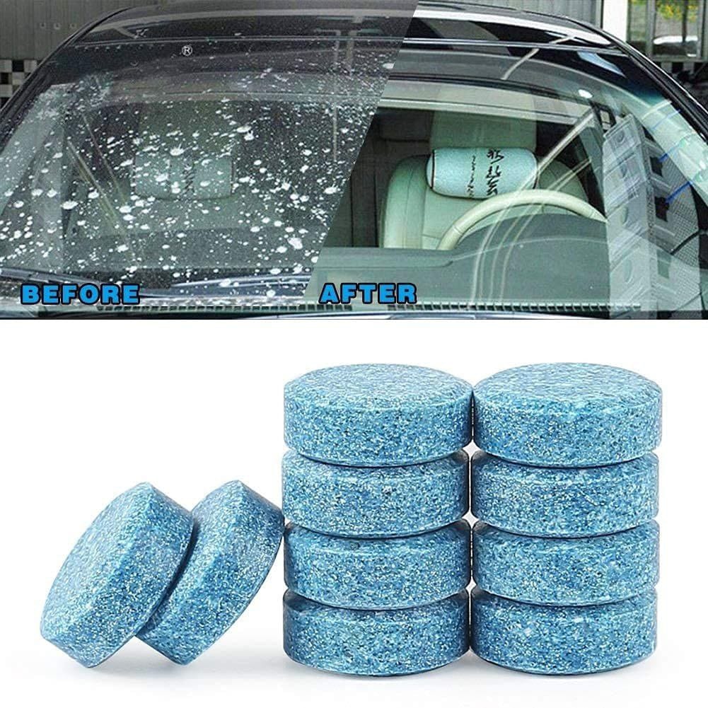Effervescent car wiper detergent tablets in a pack of 20, designed for cleaning and maintaining vehicle windshield wipers.