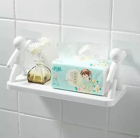 Multicolor doll-shaped multipurpose wall stand holder for bathroom, kitchen, or office with strong magic sticker attachment.