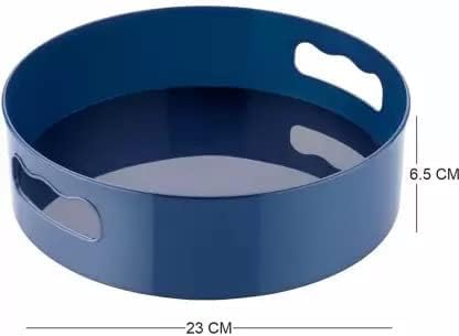 Multicolor 360° rotating organizer tray for kitchen utensils and cosmetics, featuring multiple compartments for easy access.