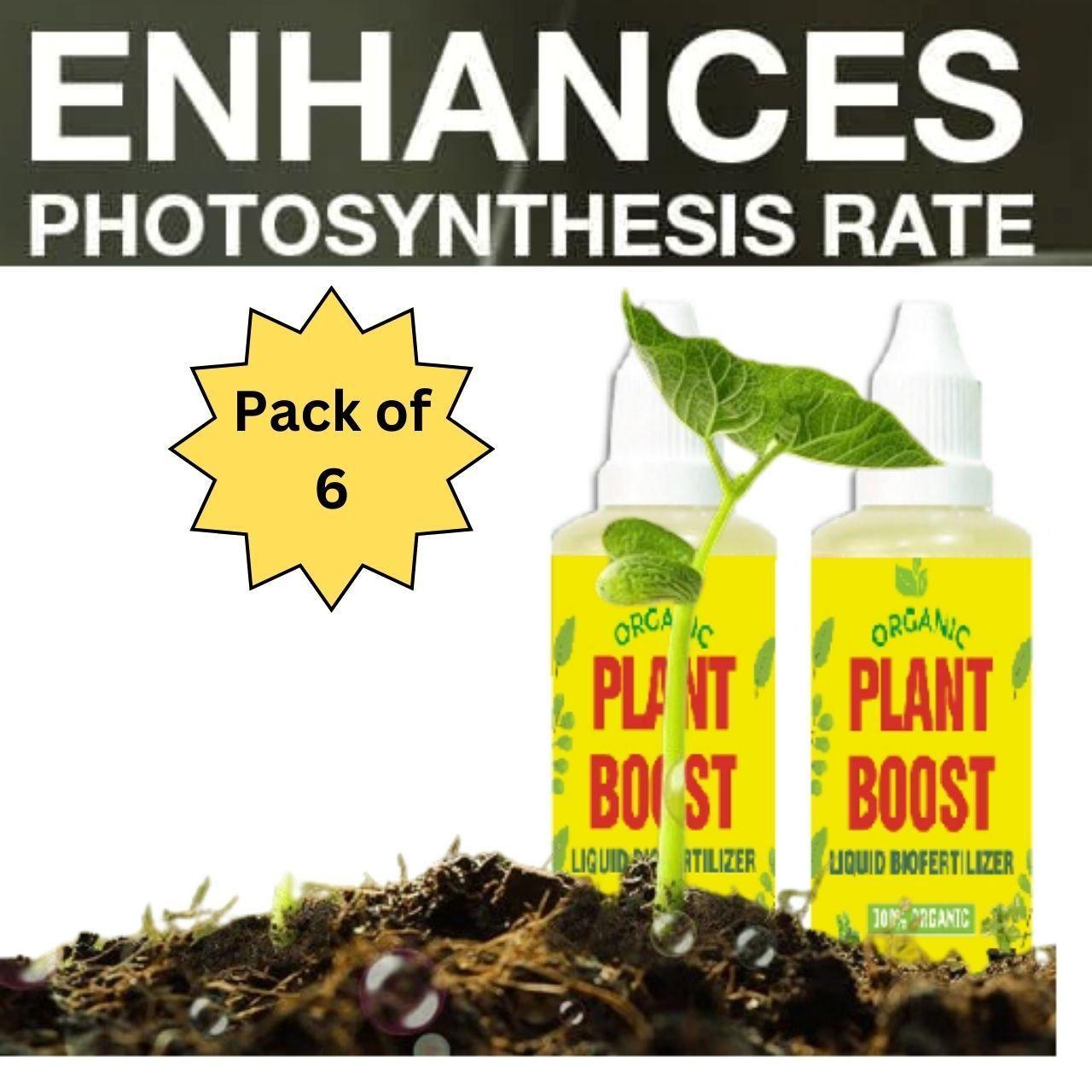 Organic Plant Boost Liquid Biofertilizer for all crops, with basil seeds, in a pack of six by brand 205.