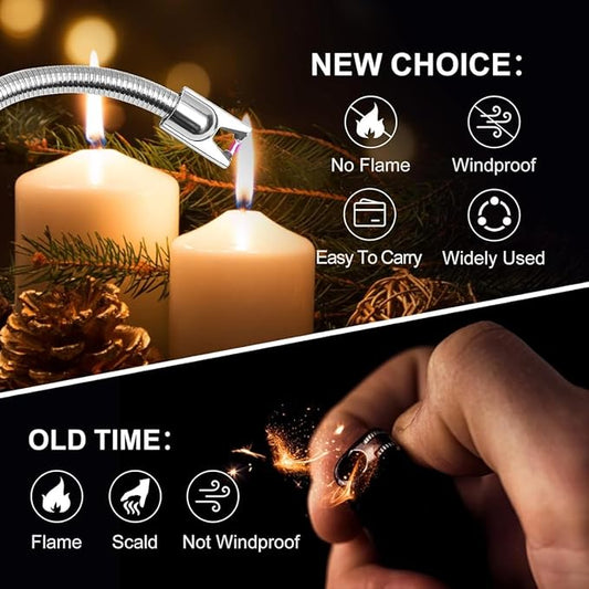 Rechargeable electric gas lighter for candles and camping fires, featuring a sleek design from 18052 camping lighter and fire starter.