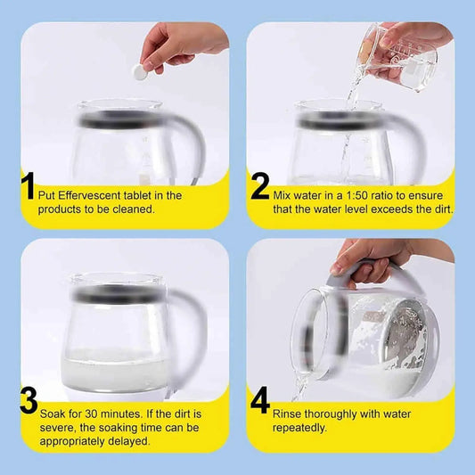 Set of 10 Active Oxygen Descaling Kitchen Tablets for removing scale from appliances, part of the 19378 kitchen tool set.