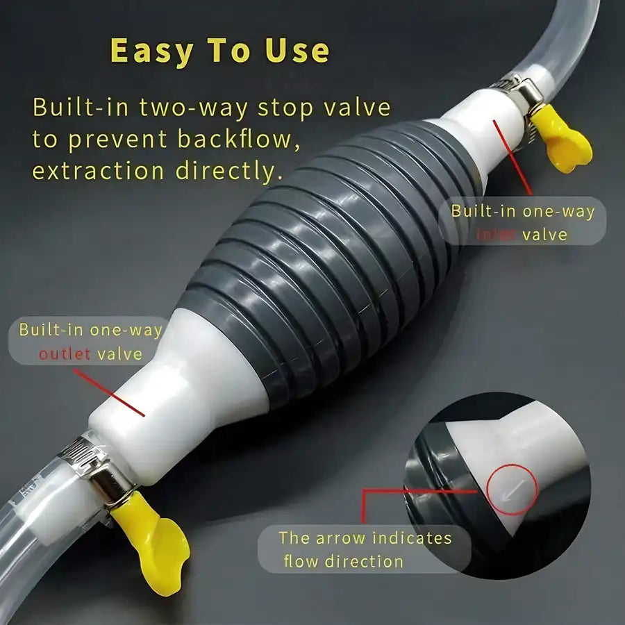 Car oil and water transfer pump from 19378, designed for car, bike, garage, and emergency use, with a durable, portable build.