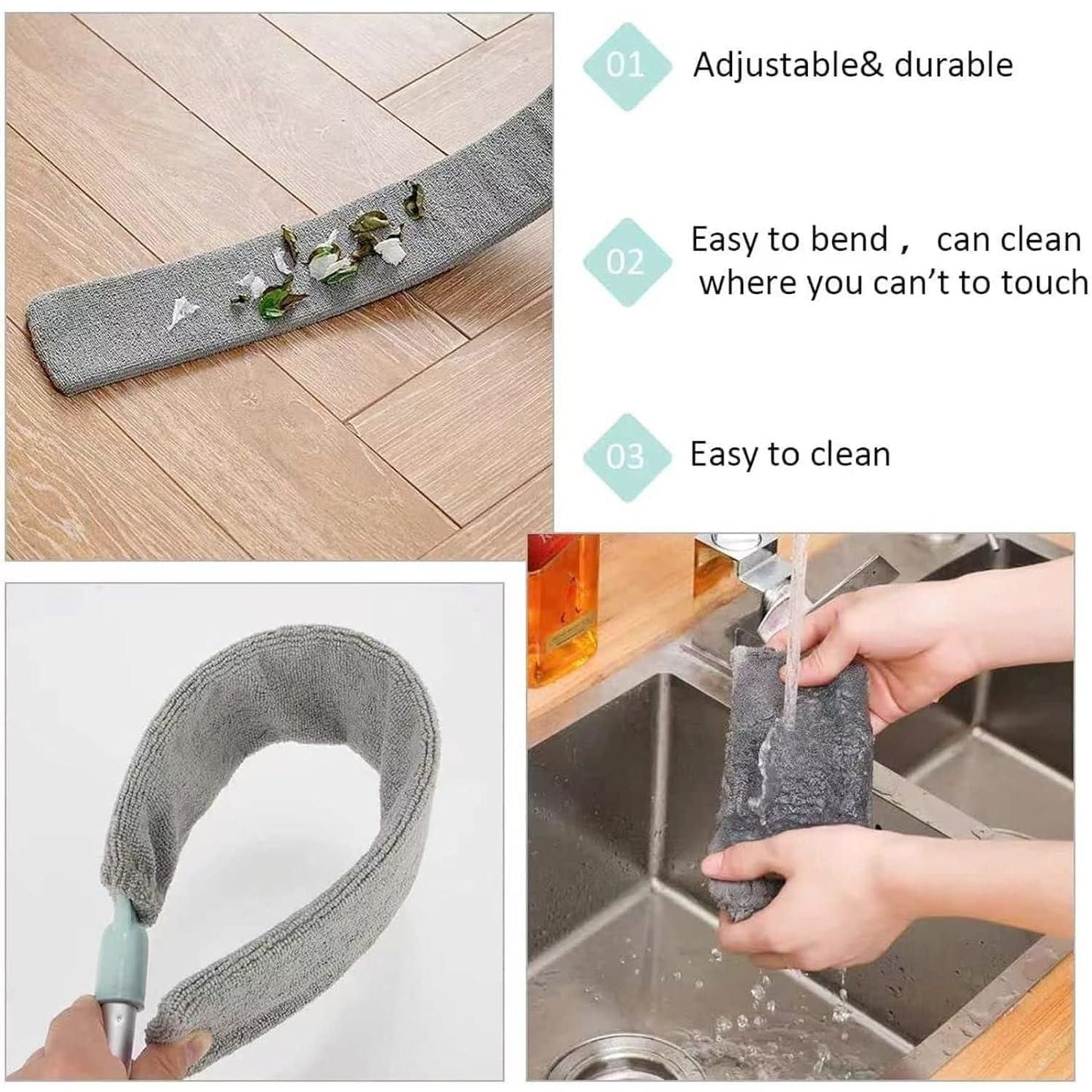 Retractable gap dust cleaner from 19378 kitchen tool set, showing a compact cleaning tool with a extendable handle and brush attachment.