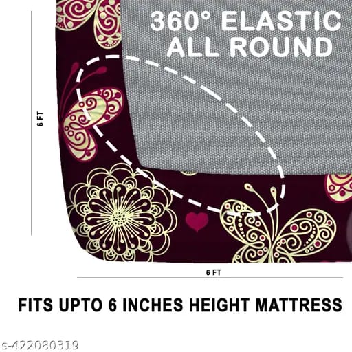 Super soft glace cotton fitted bedsheet with elastic edges and two pillow covers, suitable for double bed, 72x78 inches.