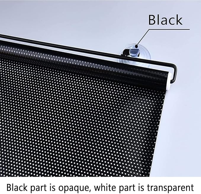 Universal fit magnetic car side window privacy sunshade curtain installed on car window, providing sun protection and privacy.