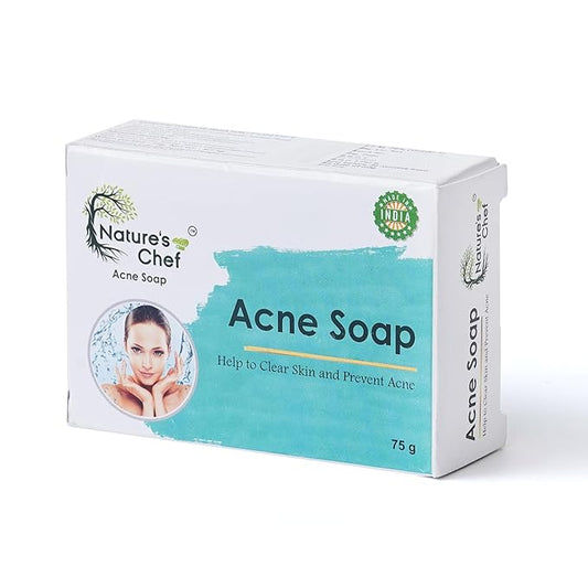4485 acne soap pack showing three anti-acne face, back, and body cleansing shaving soaps in white and green packaging