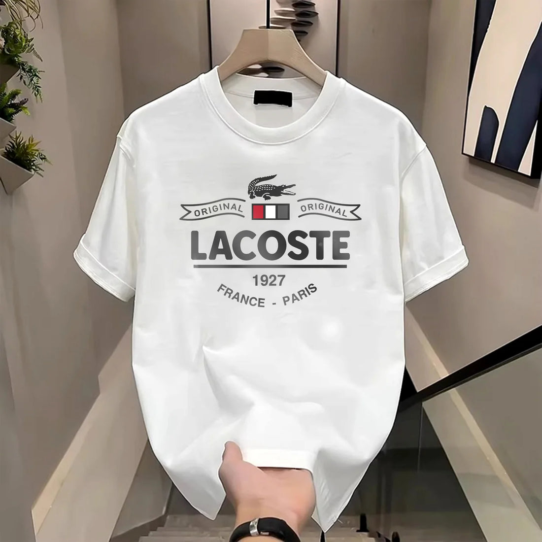 Mens T-shirt by 18537 featuring a classic fit with a round neckline and short sleeves, displayed on a neutral background.