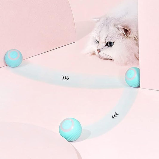 Multicolor 18279 cat ball toy with automatic 360° rotation, USB rechargeable, moving lights, designed for kittens and dogs to play and exercise.