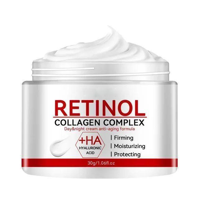 Two 18307 Retinol Collagen Complex Day and Night Cream jars in white packaging, showing the skincare product for anti-aging benefits.