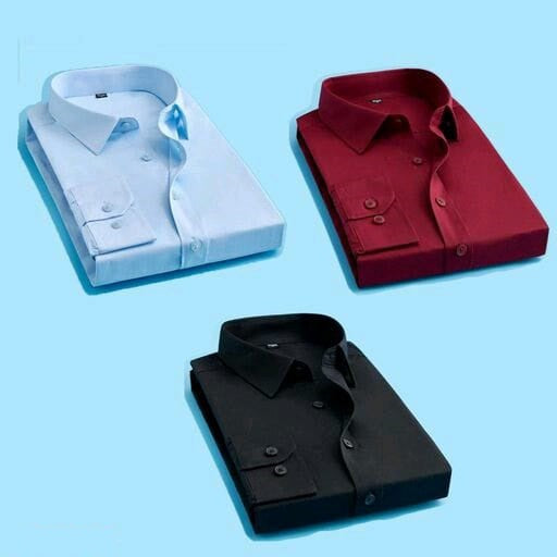 Set of three multicolor casual men's shirts in size S, made by brand 18626, displayed in a flat lay arrangement.