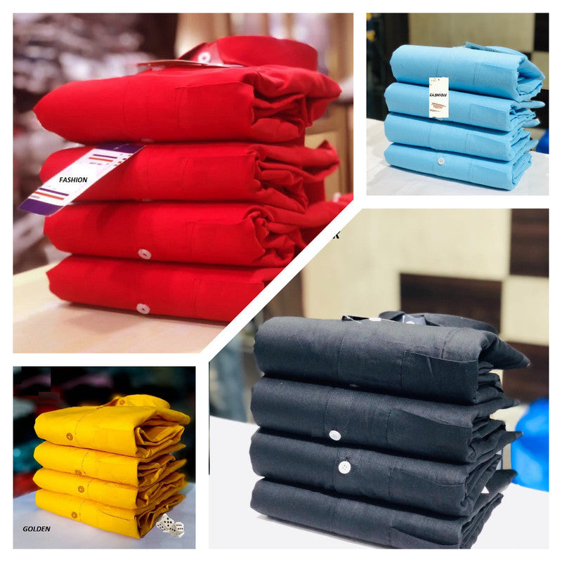 Set of four men's casual shirts in multicolor, size small, from 18626 brand, featuring relaxed fit and versatile styles.