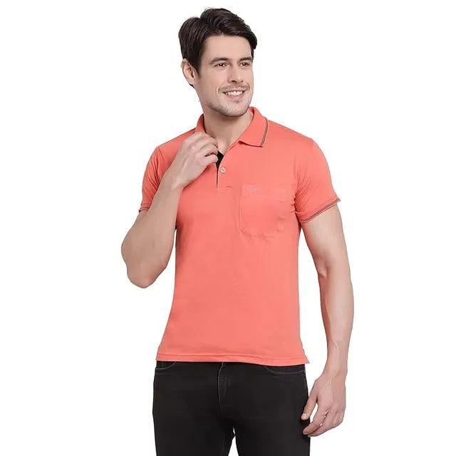 Gray men's Polo T-shirt from 18666, showing front view of the classic short-sleeve polo in a pack of one.