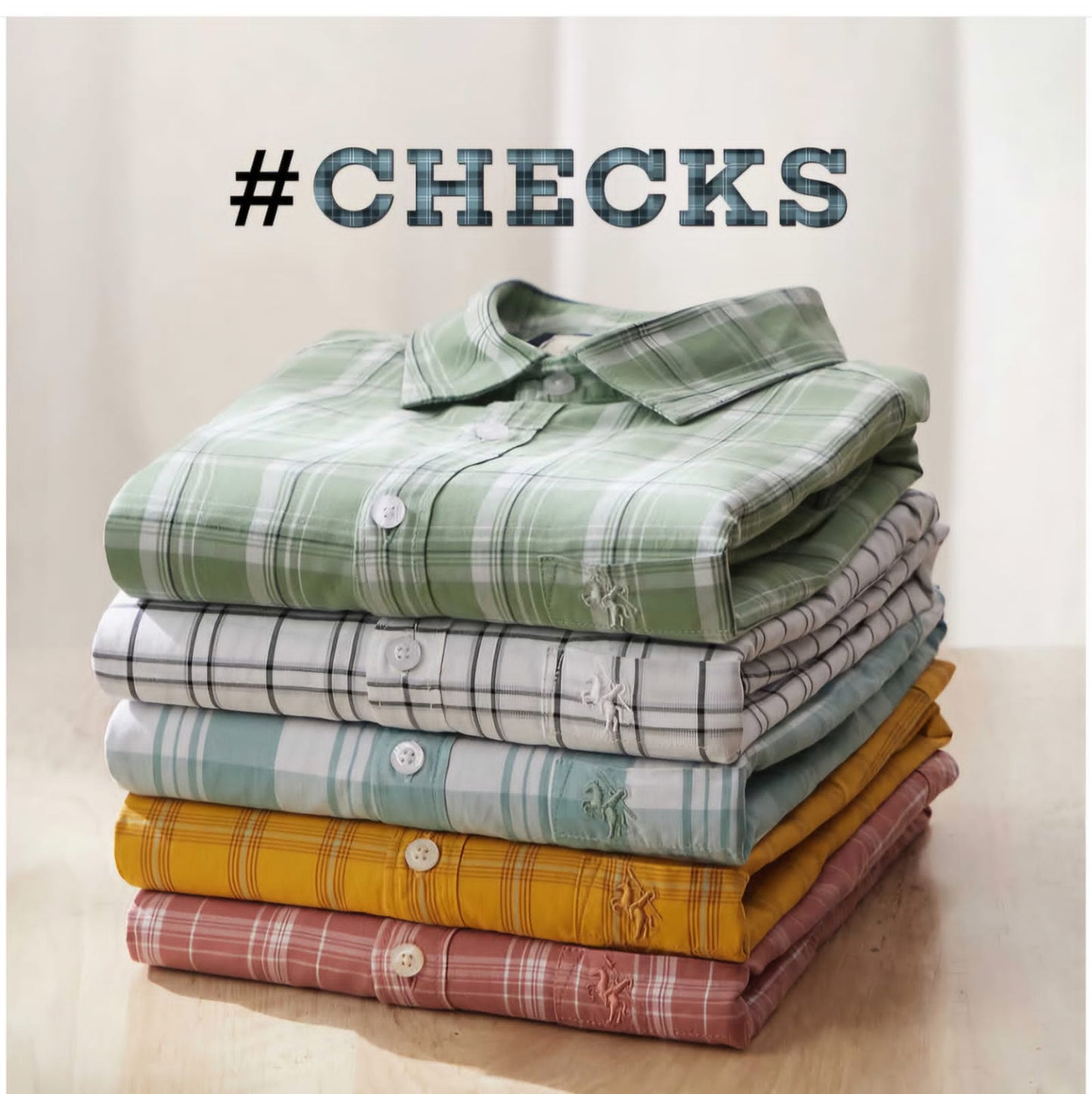 Set of four men's check shirts in multicolor, featuring classic patterns, from brand 18893, perfect for casual wear.