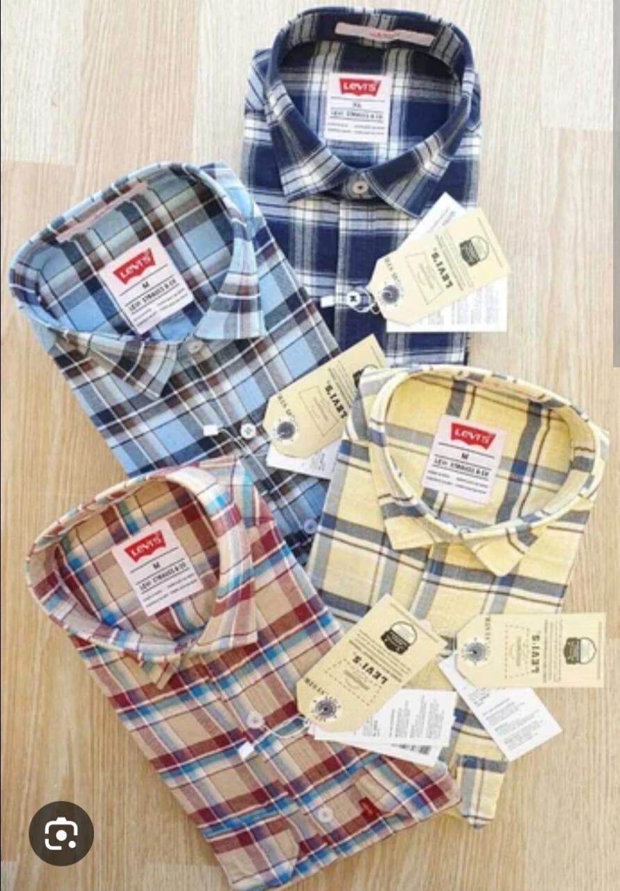 Set of four men's check shirts in various colors from brand 18893, featuring classic check patterns and comfortable fit.