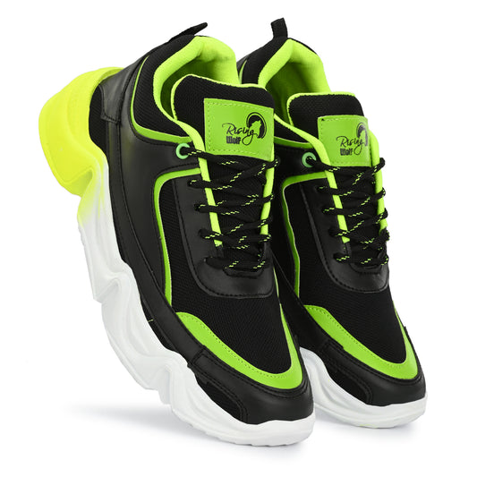 Men's green sports shoes by 18894 featuring breathable mesh upper and athletic design for active wear.