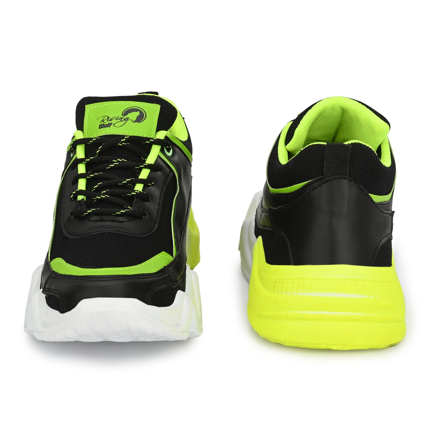 Green men's sports shoes from 18894 featuring a breathable athletic design and cushioned sole for active wear.