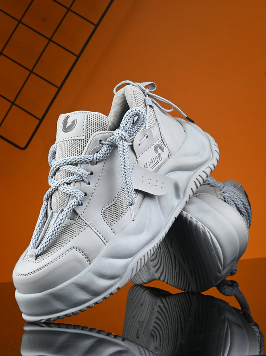 Mens grey sport shoes by 18894, showcasing lightweight athletic sneakers with breathable fabric and cushioned soles.