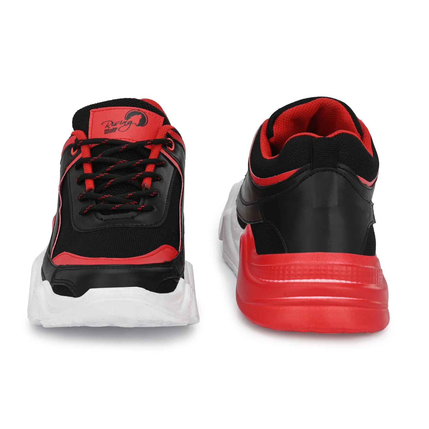 Red men's sports shoes from 18894, featuring a sleek design and athletic sole, ideal for running and active wear.