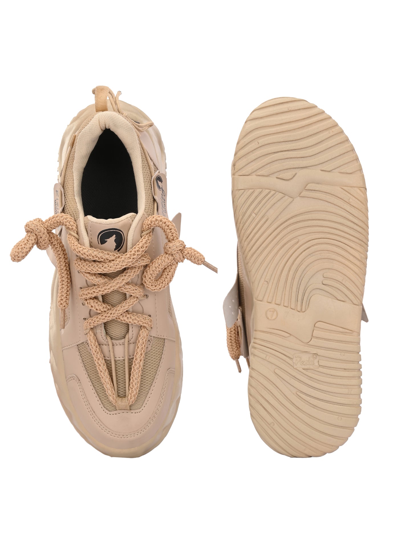 Tan men's sports shoes from 18894, featuring a sleek design with breathable material and comfortable athletic sole.