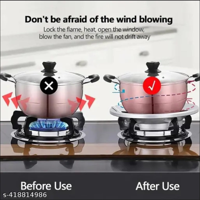 Two silver gas saver burner stands for gas stove, wok support rings, compatible with gas stove replacement parts.