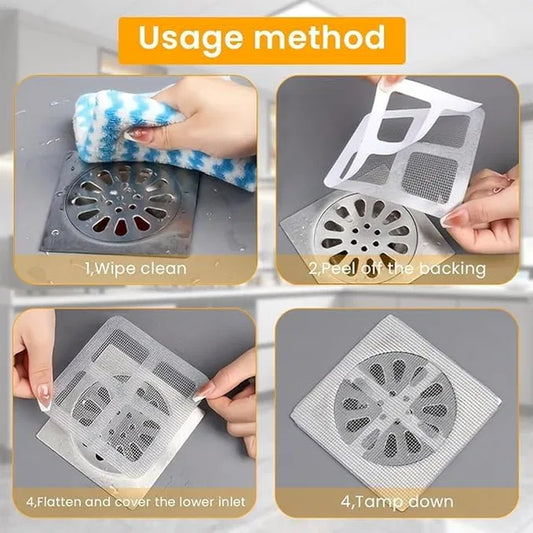 20-pack disposable shower drain hair catchers by 19357, waterproof mesh stickers for bathroom drain hair prevention, kitchen tool set