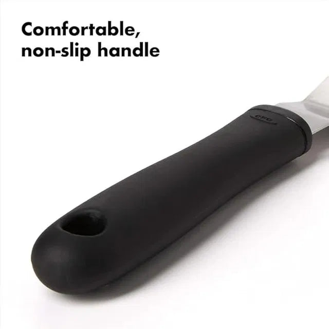 8-inch stainless steel cake knife and spatula from 19357 kitchen tool set, featuring a sleek handle and durable blade for cake cutting.