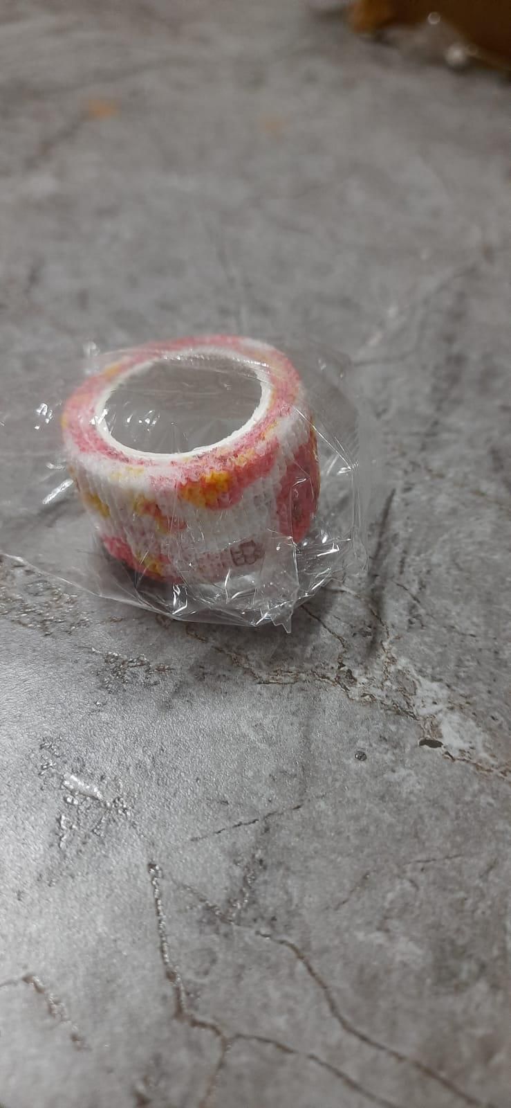 Pack of two crepe bandages with finger tape, non-woven fabric self-adhesive bandages for finger support and wound care.