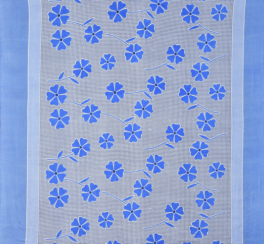 Blue microfiber double bedsheet with two matching pillow covers, 88x88 inches, from 19676 bedsheets collection.
