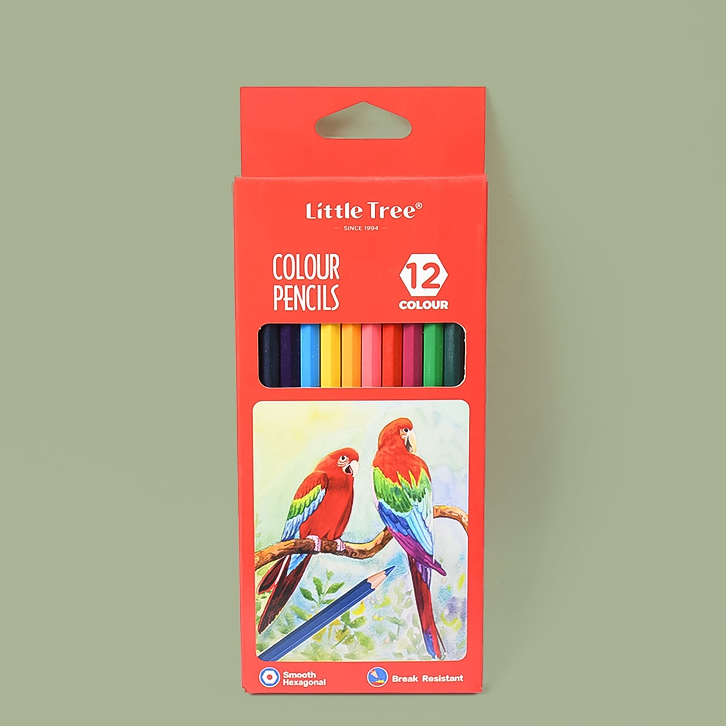 Set of 12 Wukusy wooden art drawing pencils in various colors for office and artistic use, displayed on a white background.