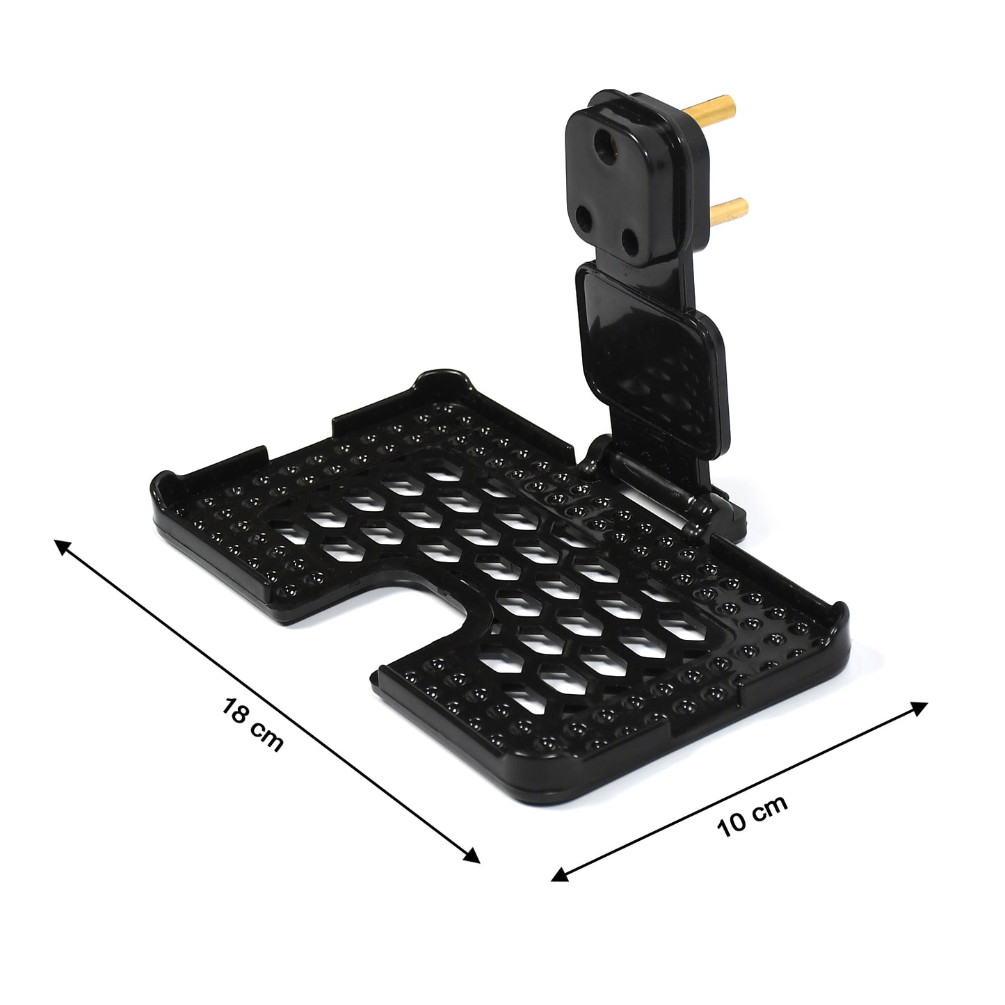 Black Wukusy multi-purpose wall holder stand for mobile charging, fits in socket, and hangs mobile devices securely.