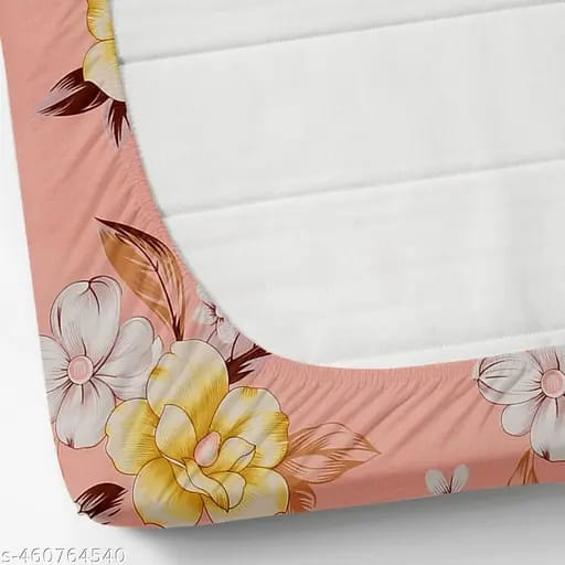 Super soft glace cotton double bedsheet with elastic fitted edges and two pillow covers, measuring 72x78 inches.